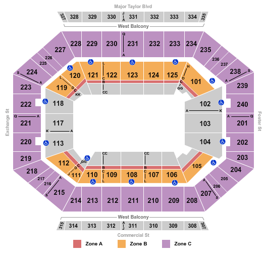 DCU Center Monster Jam - Zone Seating Chart