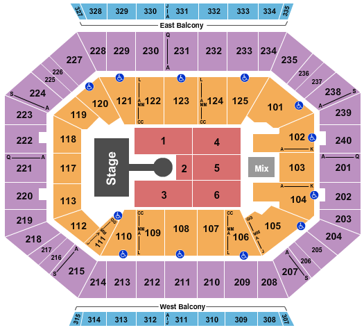 DCU Center Rod Wave Seating Chart