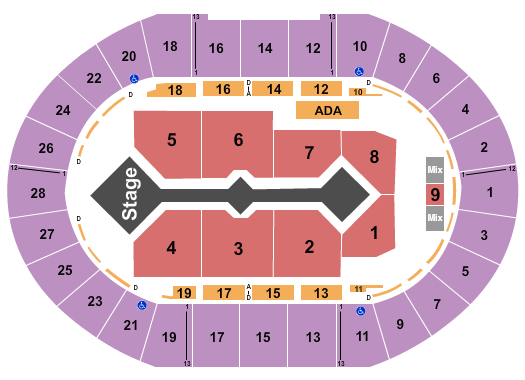 DECC Arena For King and Country Seating Chart