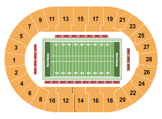 DECC Arena Football Seating Chart