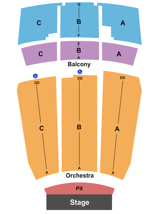 seating chart for Symphony Hall At DECC - Endstage2 - eventticketscenter.com