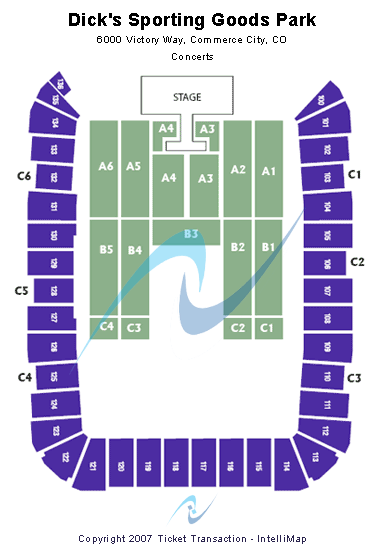 Dick's Sporting Goods Park Concerts Seating Chart