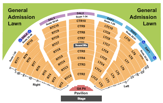 Pine Knob Music Theatre Seating Map