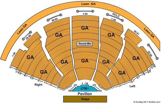 Pine Knob Music Theatre Endstage GA Seating Chart