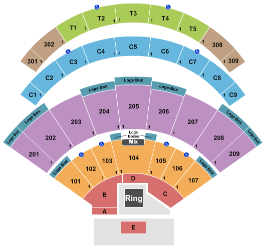 Daily's Place Amphitheater Wrestling  2 Seating Chart