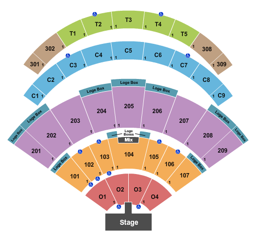 Daily's Place Amphitheater Endstage w/ Catwalk Seating Chart