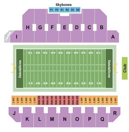 Dakotadome Football Seating Chart Elcho Table