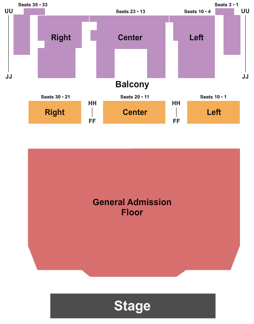 seating chart for Danforth Music Hall Theatre - Endstage GA - eventticketscenter.com