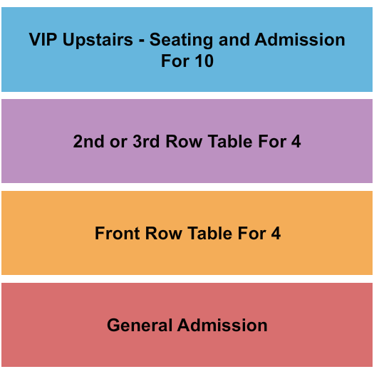 Dante's Caffe Italiano GA/VIP/Tables Seating Chart
