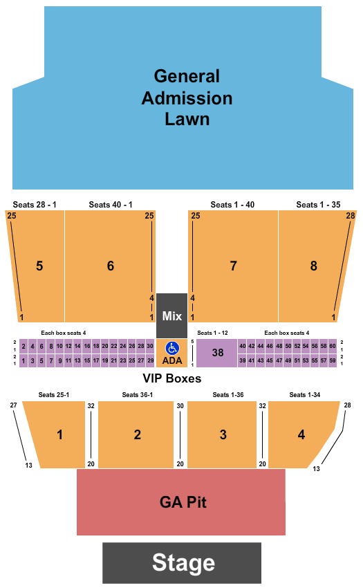 Maine Savings Amphitheater Endstage Pit Seating Chart