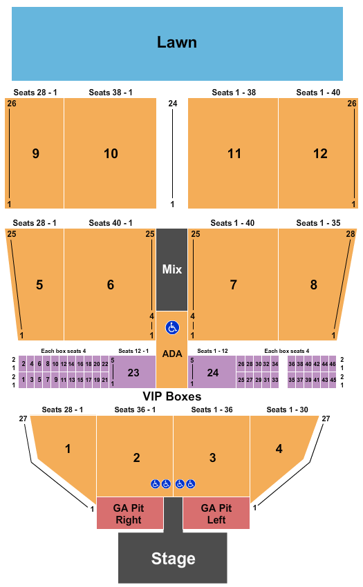 Maine Savings Amphitheater Reserved Small GA Pits Seating Chart