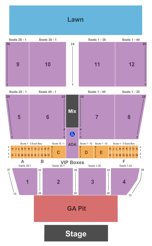 Maine Savings Amphitheater Reserved Small Pit Seating Chart