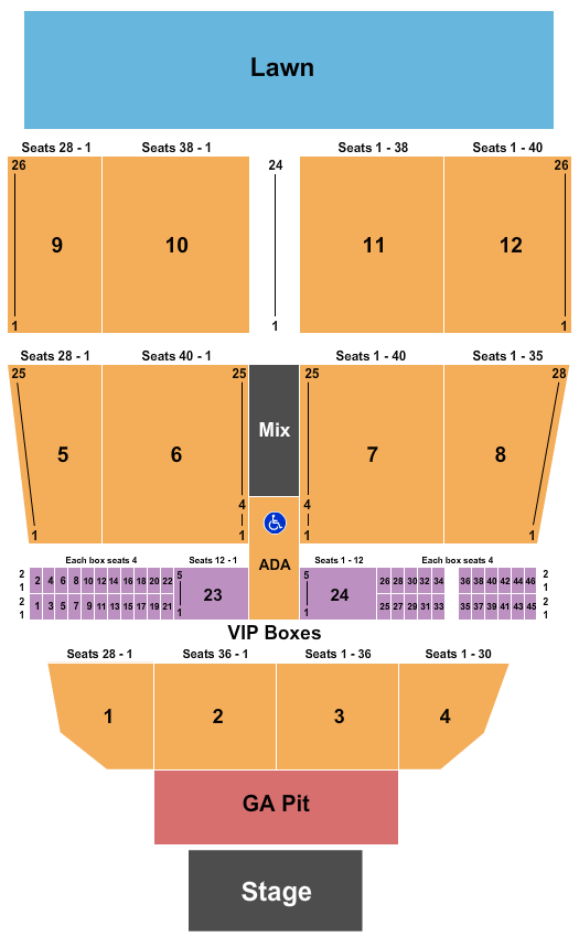 Maine Savings Amphitheater Reserved Small GA Pit Seating Chart