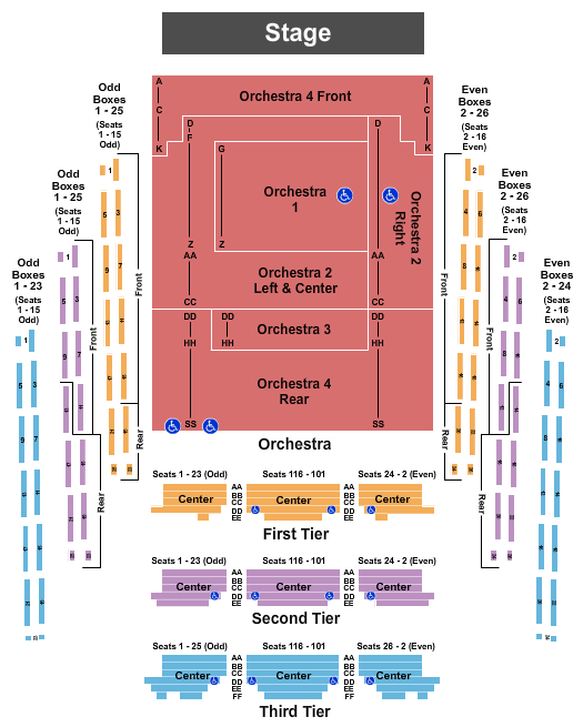 David Geffen Hall at Lincoln Center (formerly Avery Fisher Hall) Seating Chart