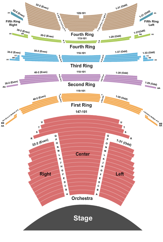 David H. Koch Theater Seating Map