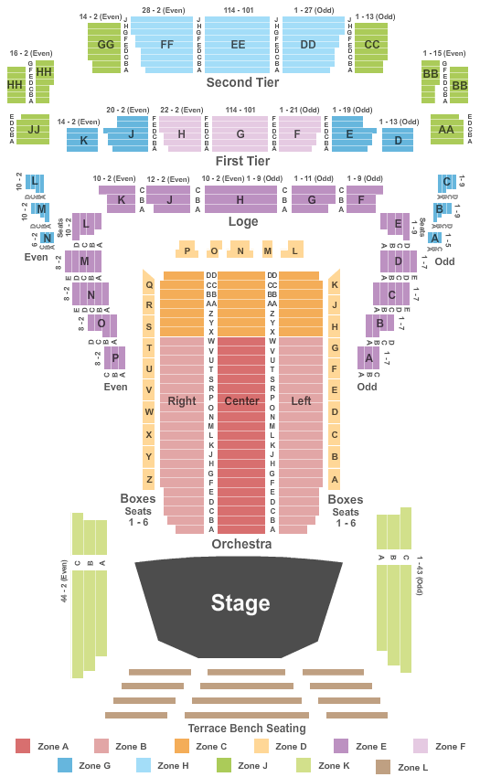 Davies Symphony Hall End Stage Zone Seating Chart