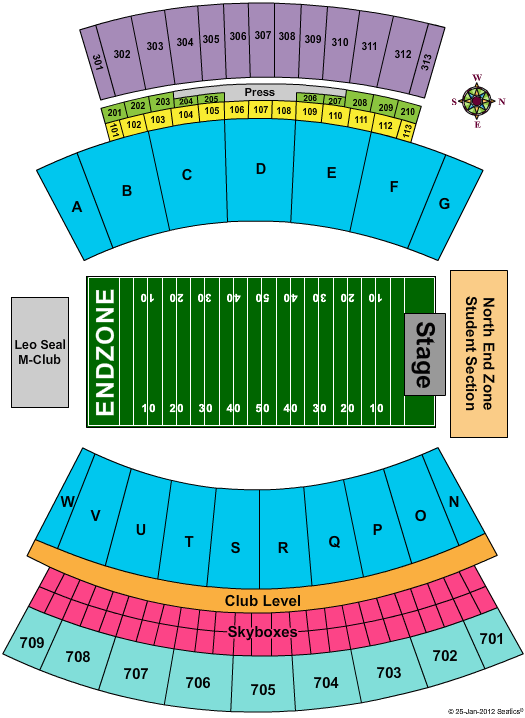 Davis Wade Stadium At Scott Field Concert Seating Chart