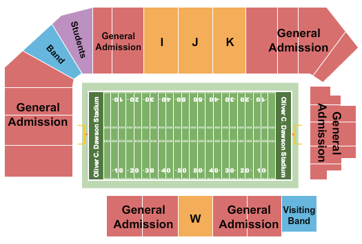 Dawson Bulldog Stadium Football Seating Chart
