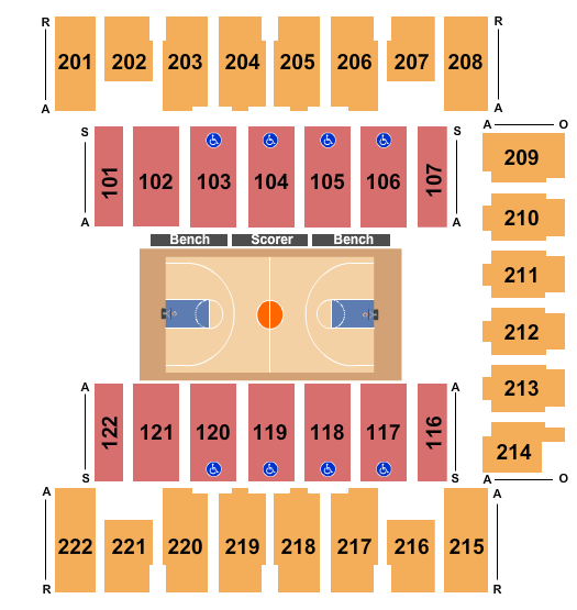 Daytona Beach Ocean Center Basketball 2 Seating Chart