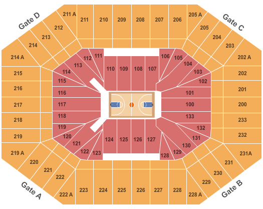 seating chart for Dean E. Smith Center - Basketball - eventticketscenter.com