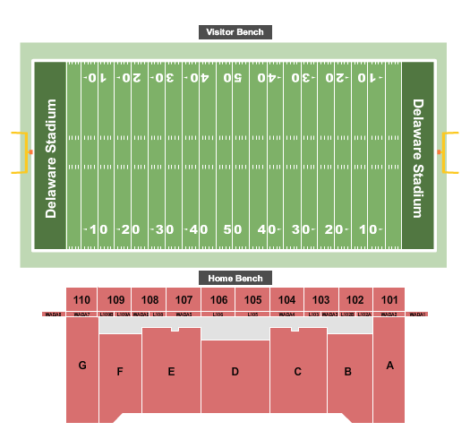 Delaware Stadium DCI Seating Chart