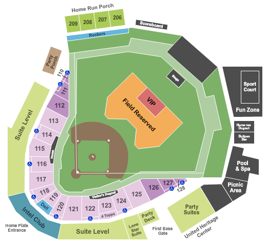 Dell Diamond Midland Seating Chart