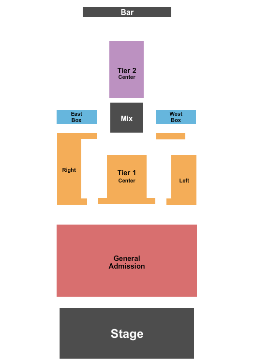 Delmar Hall GA & Tiers Seating Chart