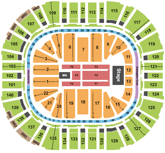 Delta Center Seating Chart for Stevie Nicks concert