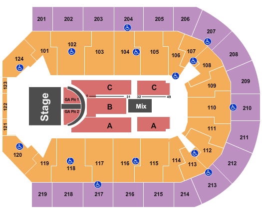 Denny Sanford Premier Center Brad Paisley Seating Chart