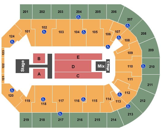 Denny Sanford Premier Center Concert Seating Chart