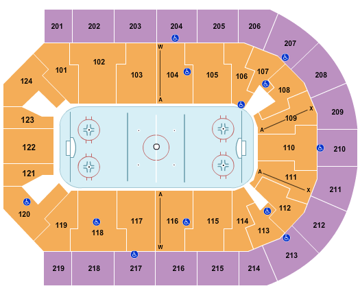 Denny Sanford Premier Center Hockey Seating Chart