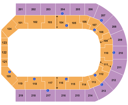 Denny Sanford Premier Center Open Floor 2 Seating Chart