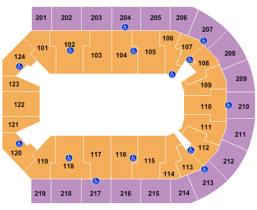 Denny Sanford Premier Center Open Floor 2 Seating Chart