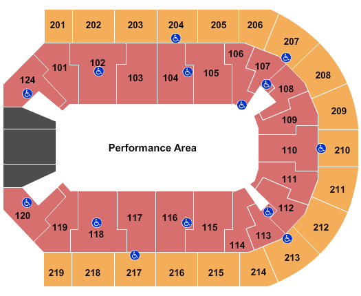 Denny Sanford Premier Center Open Floor 3 Seating Chart