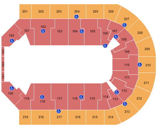 Denny Sanford Premier Center Open Floor Seating Chart