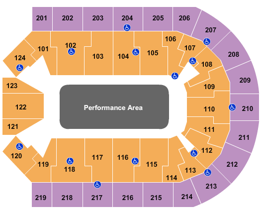 Denny Sanford Premier Center Performance Area Seating Chart