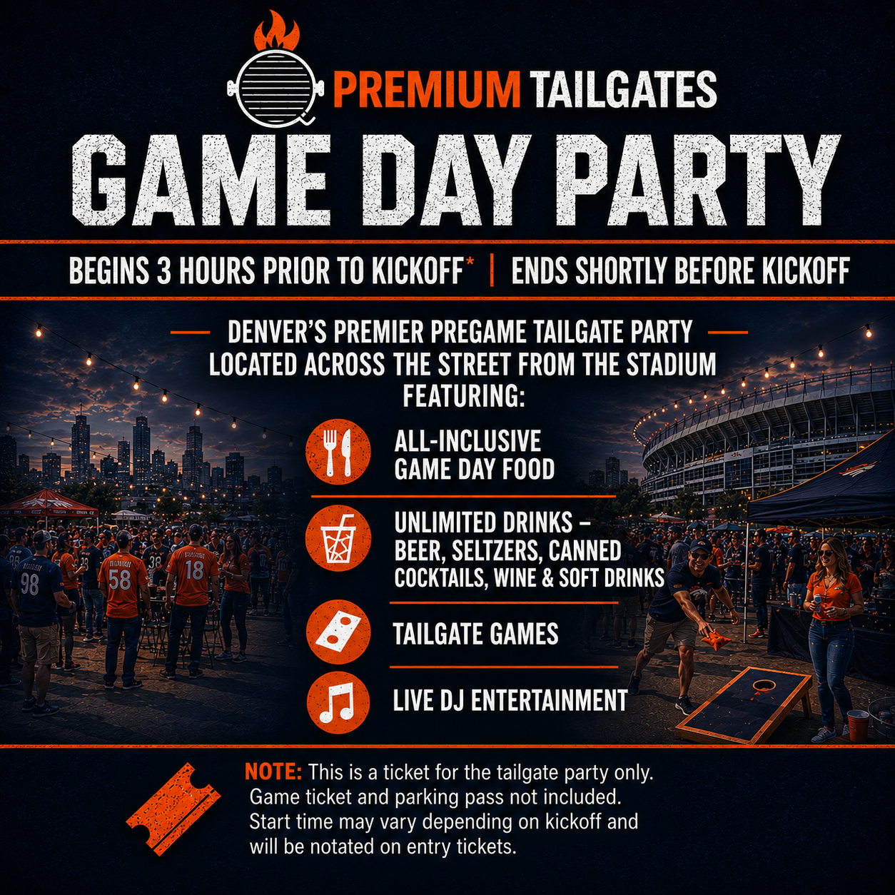 Premium Tailgate Party: Denver Broncos vs. Kansas City Chiefs