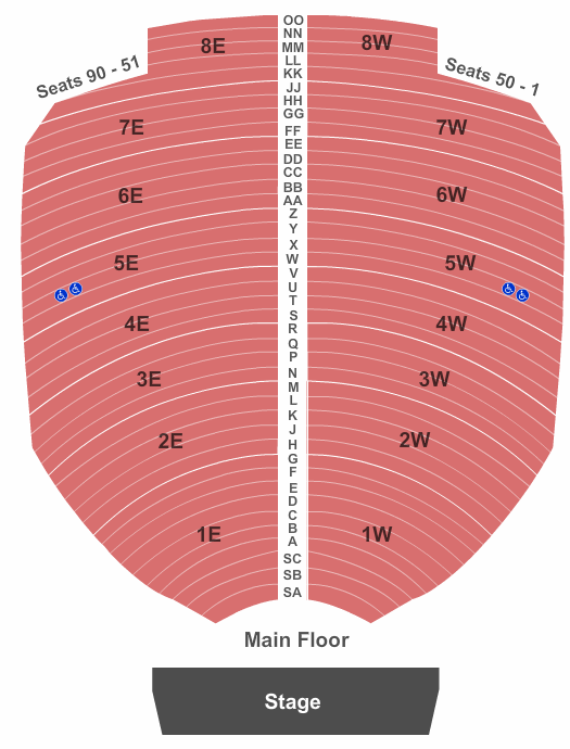 seating chart for Des Moines Civic Center - End Stage - eventticketscenter.com