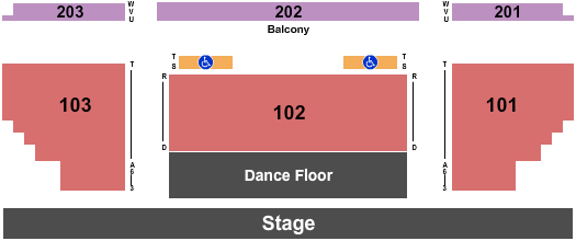 seating chart for Des Plaines Theatre - Endstage w/ Dance Floor - eventticketscenter.com
