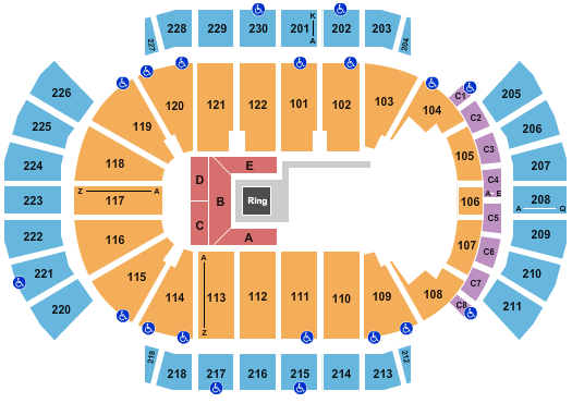 seating chart for Desert Diamond Arena - Boxing 4 - eventticketscenter.com