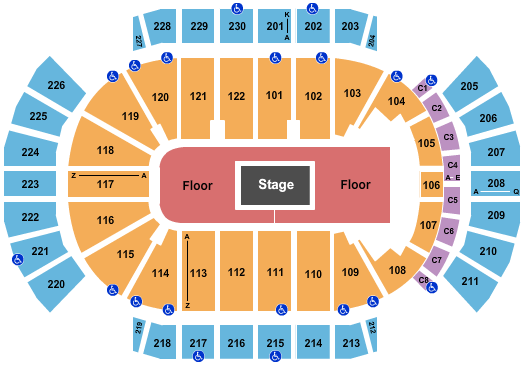 Desert Diamond Arena Center Stage 1 Seating Chart