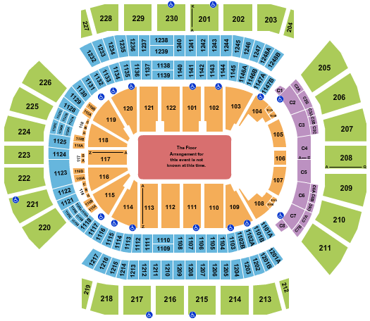 Desert Diamond Arena Generic Floor Seating Chart