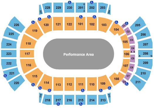 Desert Diamond Arena Performance Area Seating Chart
