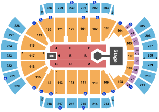 seating chart for Desert Diamond Arena - RBD - eventticketscenter.com