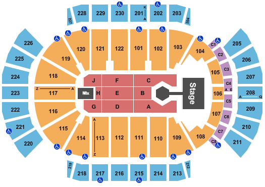 Desert Diamond Arena RBD Seating Chart