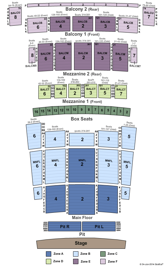 Detroit Opera House End Stage Pit Zone Seating Chart