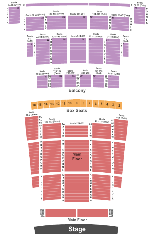 Detroit Opera House Endstage Pit 2 Seating Chart
