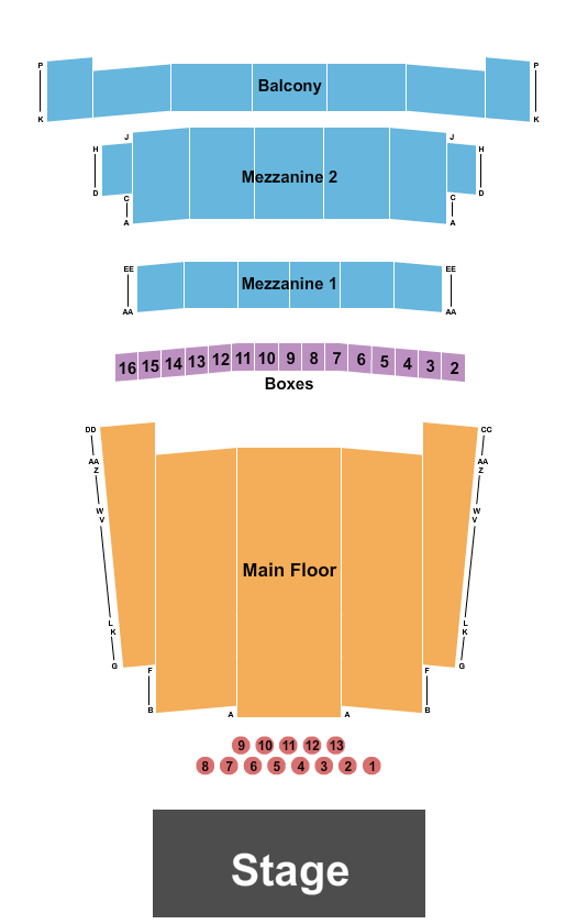 Detroit Opera House Endstage Tables Seating Chart