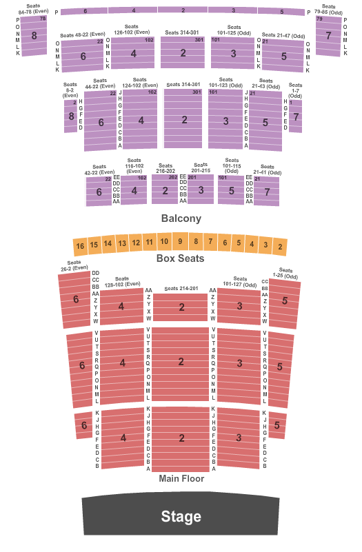 Detroit Opera House Full House Seating Chart