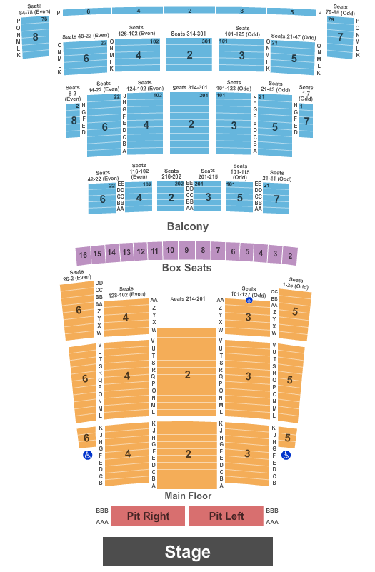 seating chart for Detroit Opera House - Endstage - eventticketscenter.com